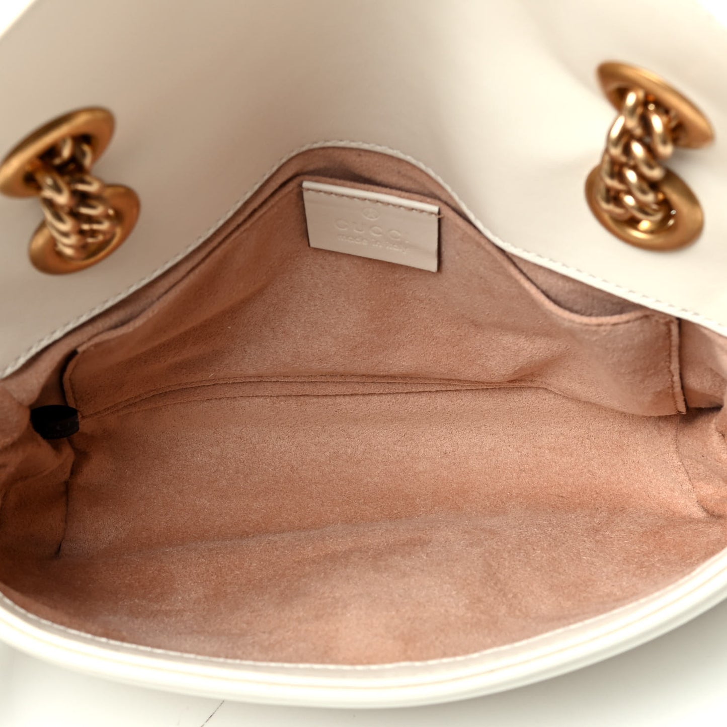 Calfskin Matelasse Mini GG Marmont Shoulder Bag White