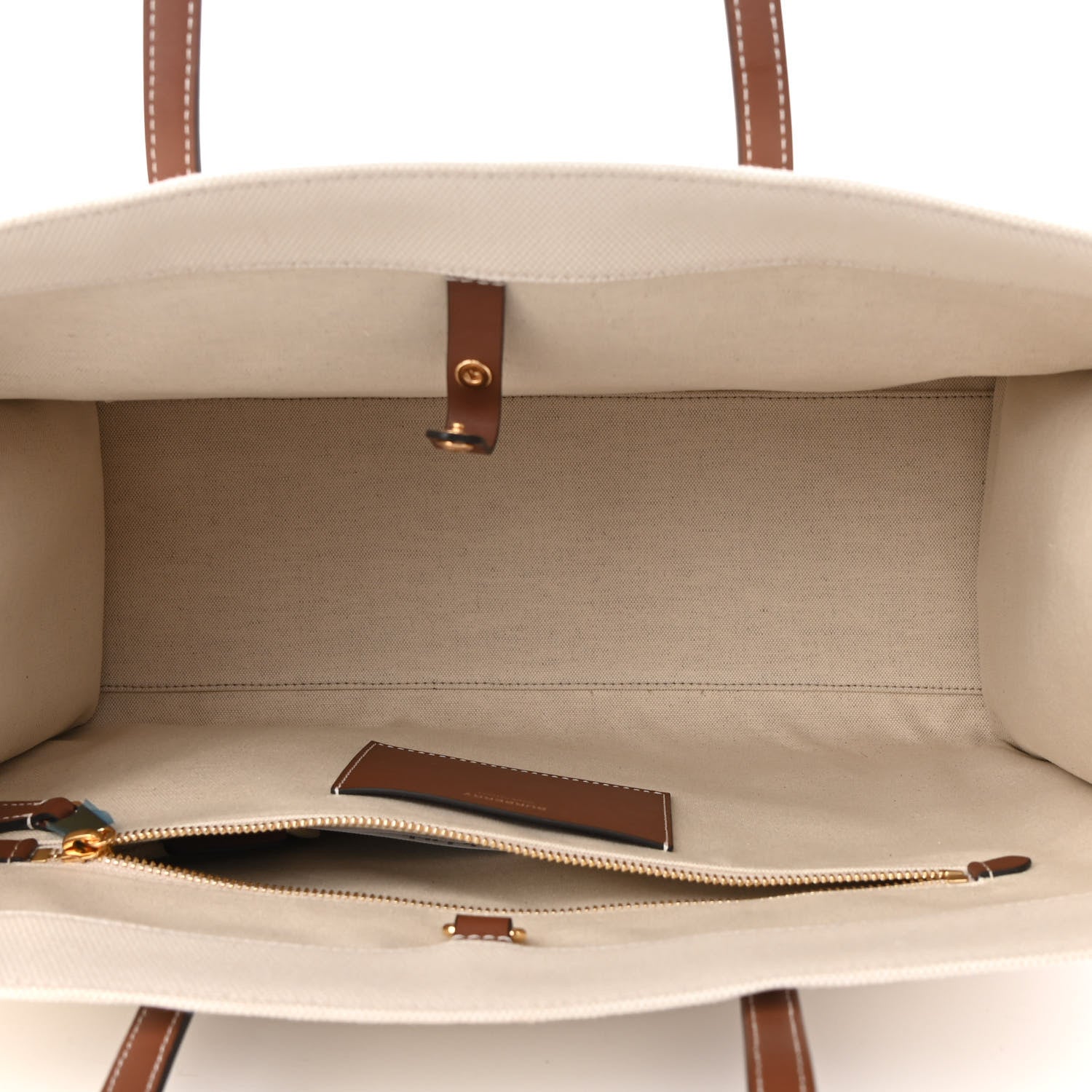 Burberry Canvas Smooth Calfskin Medium Two Tone Freya Tote Brown 5 of 8