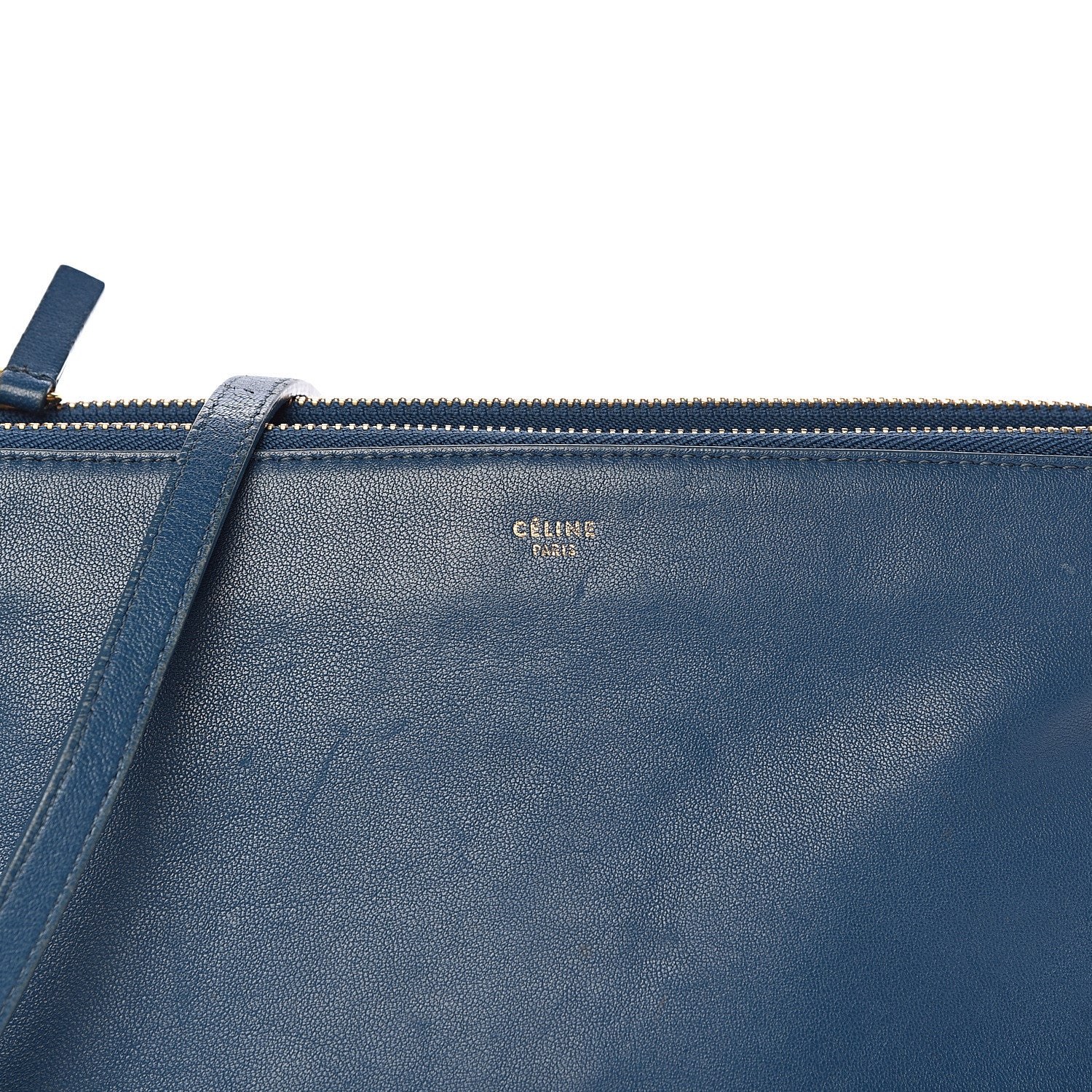 Celine Lambskin Small Trio Crossbody Bag Denim 8 of 13