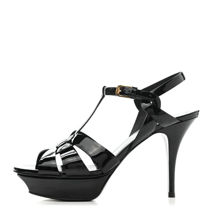 Saint Laurent Patent Tribute 75 Platform Sandals 39.5 Black 1 of 11