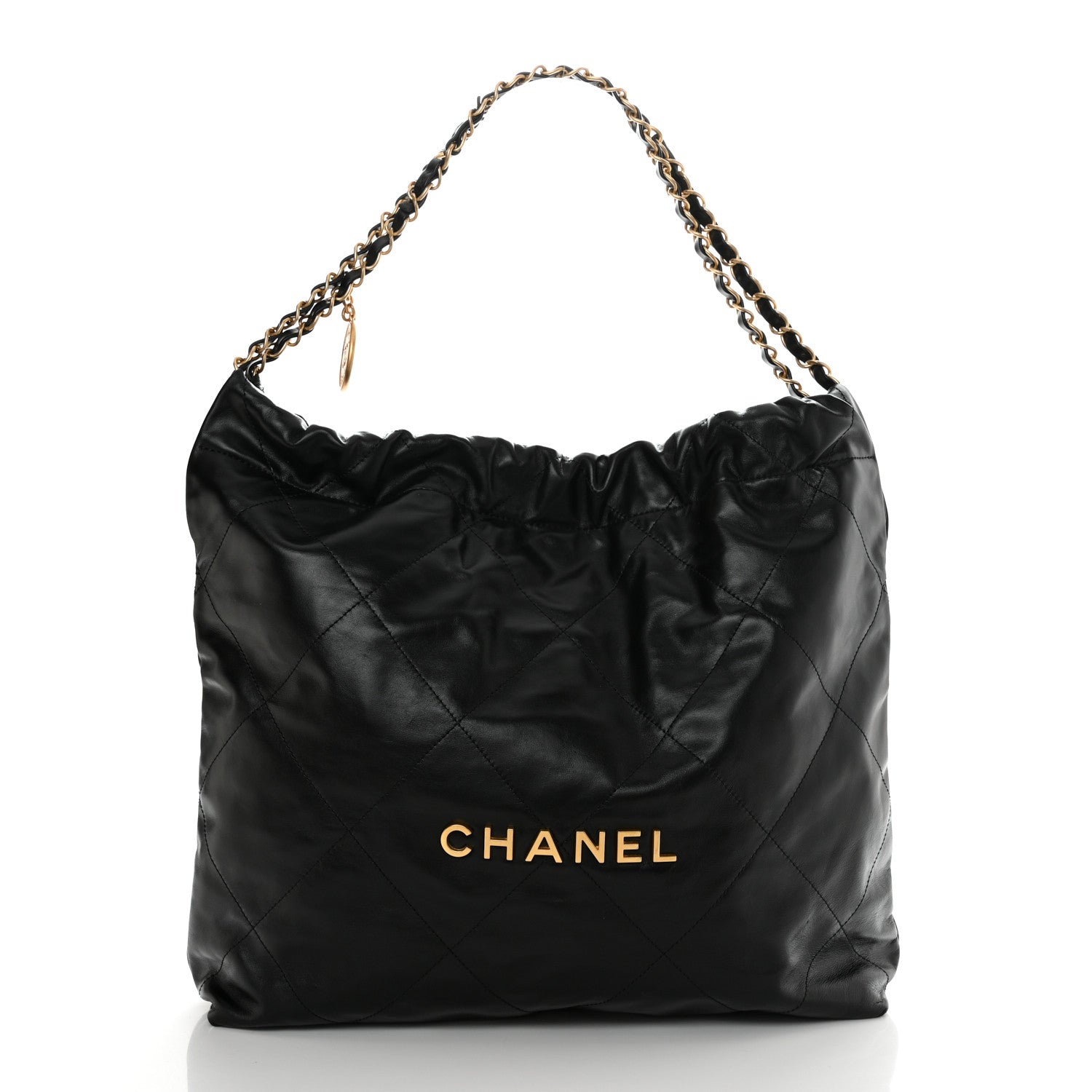 Chanel Shiny Calfskin Quilted Chanel 22 Black 2 of 11