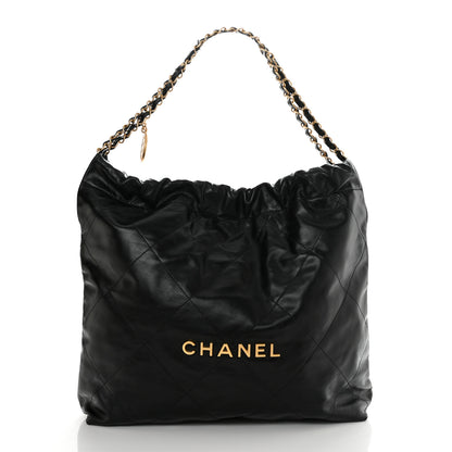 Chanel Shiny Calfskin Quilted Chanel 22 Black 2 of 11