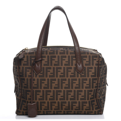 Fendi Zucca Vitello Artic Medium Double Zip Tote Tobacco Castagna 1 of 7
