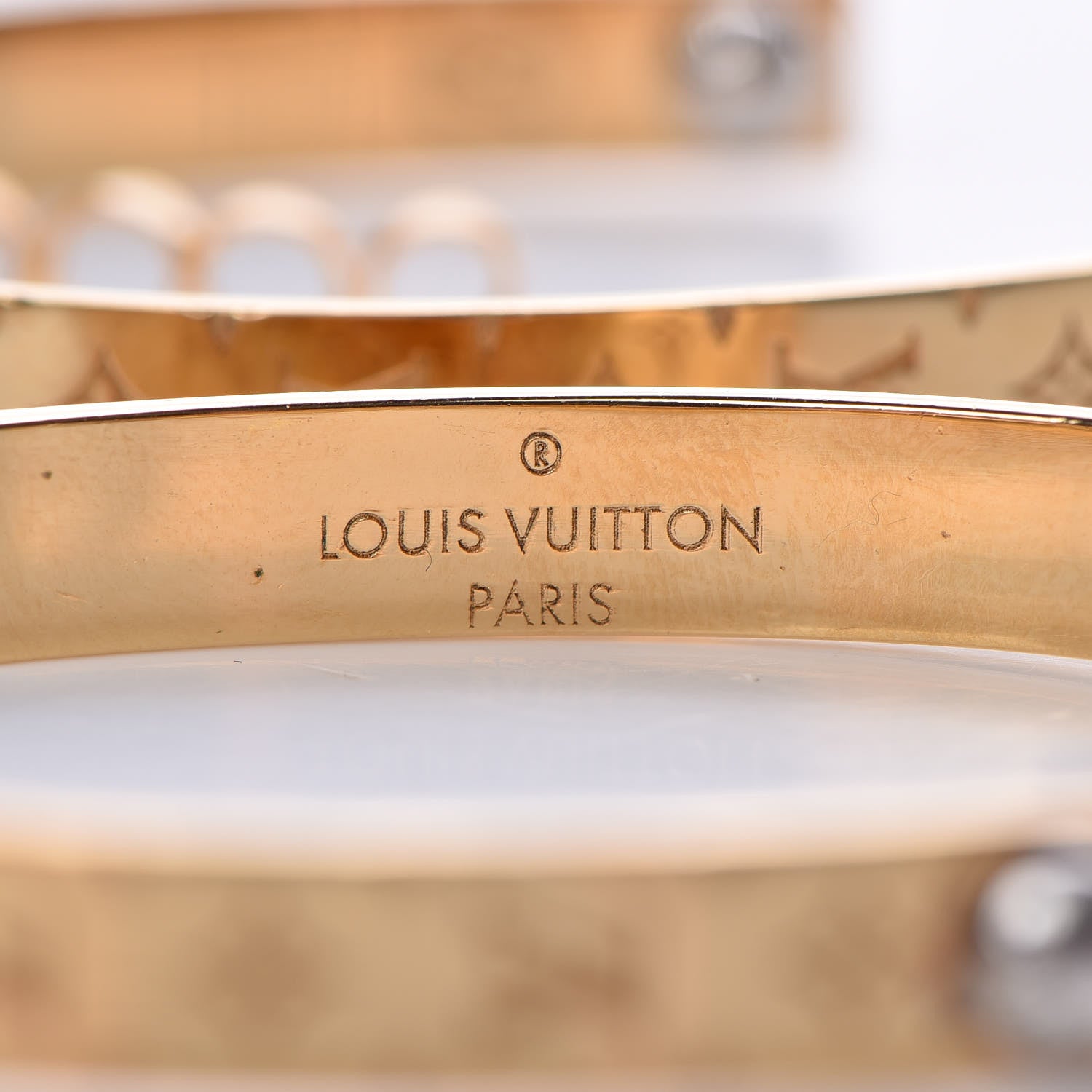 Louis Vuitton Nanogram Hoop Earrings Gold 5 of 5