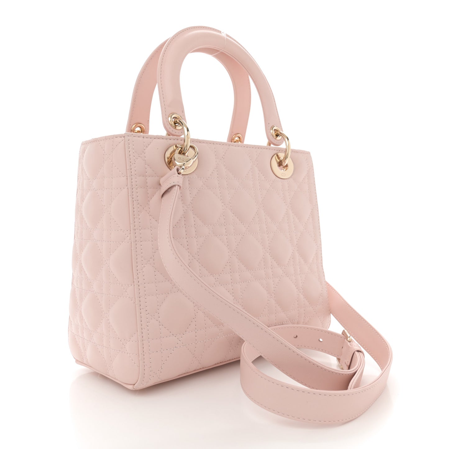 Lambskin Cannage Medium Lady Dior Light Pink