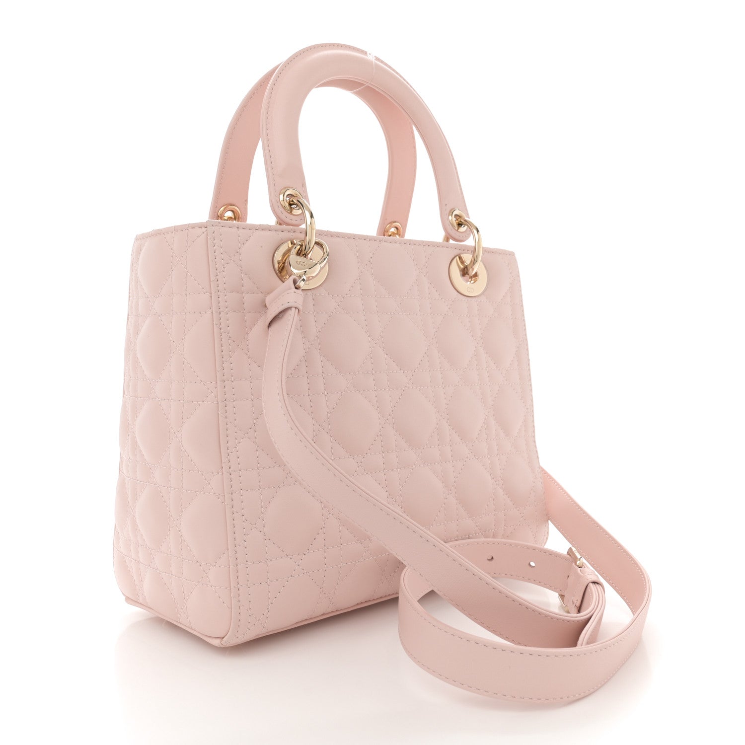 Christian Dior Lambskin Cannage Medium Lady Dior Light Pink 3 of 10