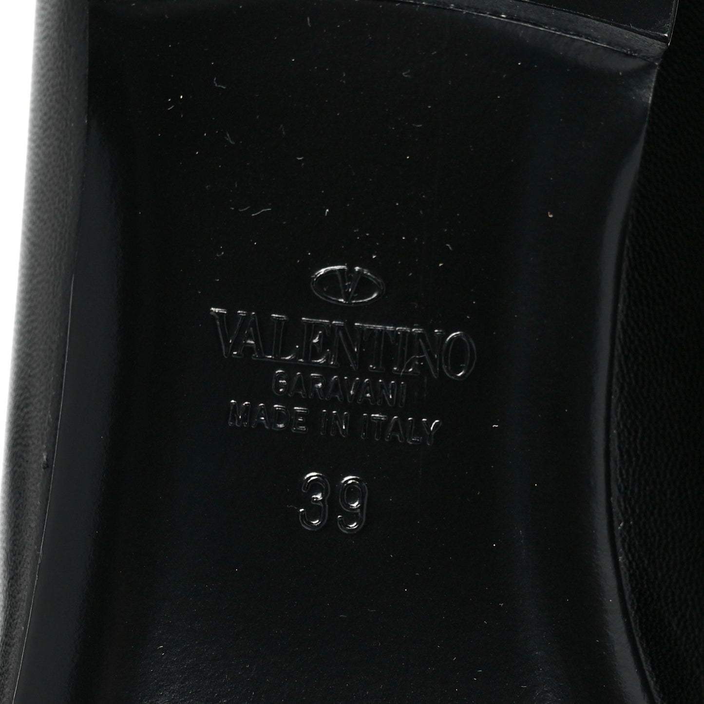 Nappa Stud Sign Loafers 39 Black