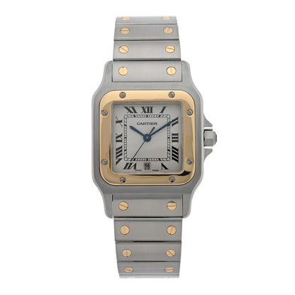 Cartier Stainless Steel 18K Yellow Gold 29mm Santos De Cartier Galbee Quartz Watch 1 of 4