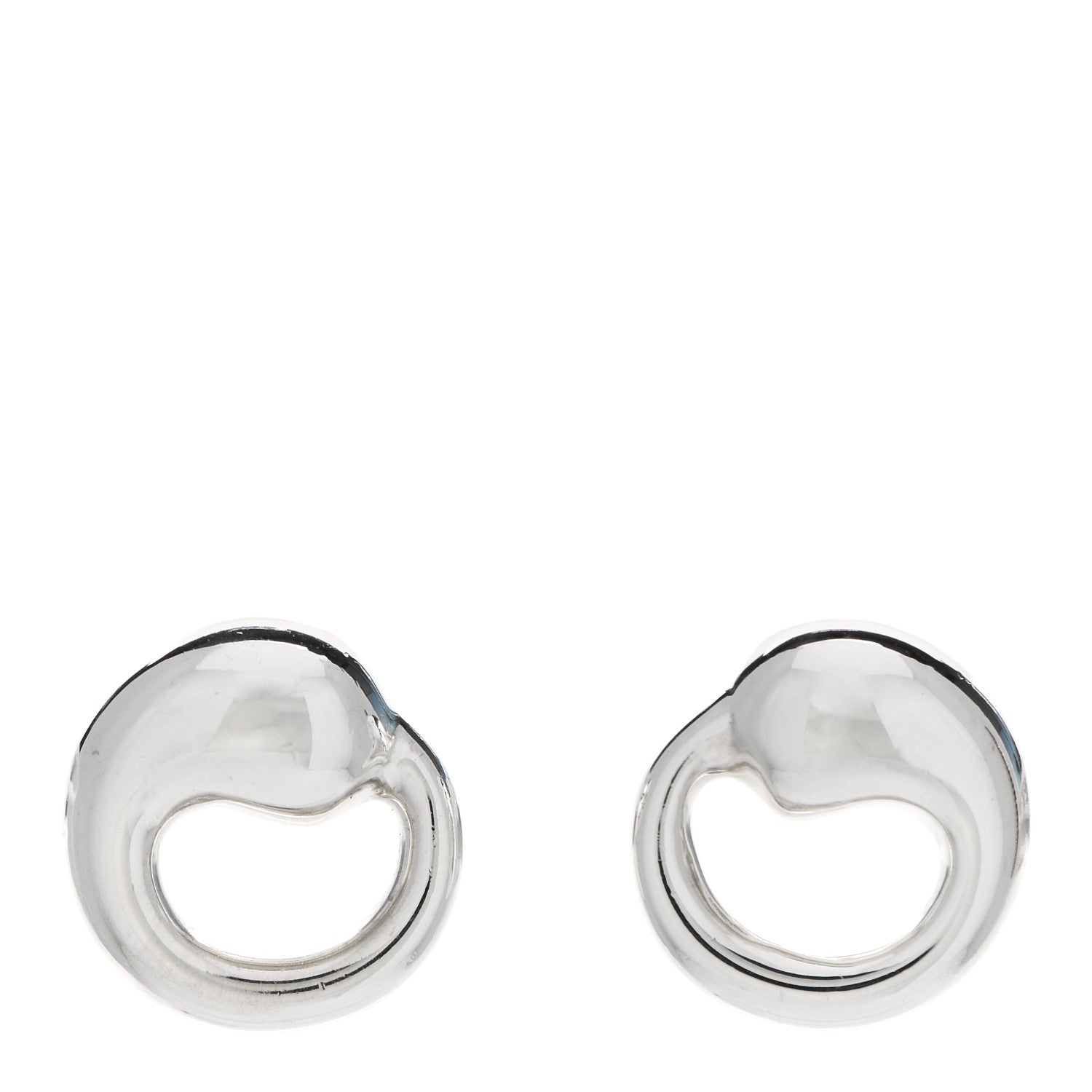 Tiffany Sterling Silver 11mm Elsa Peretti Eternal Circle Earrings 1 of 5