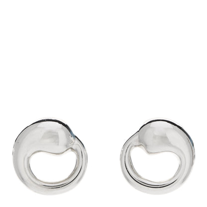 Tiffany Sterling Silver 11mm Elsa Peretti Eternal Circle Earrings 1 of 5
