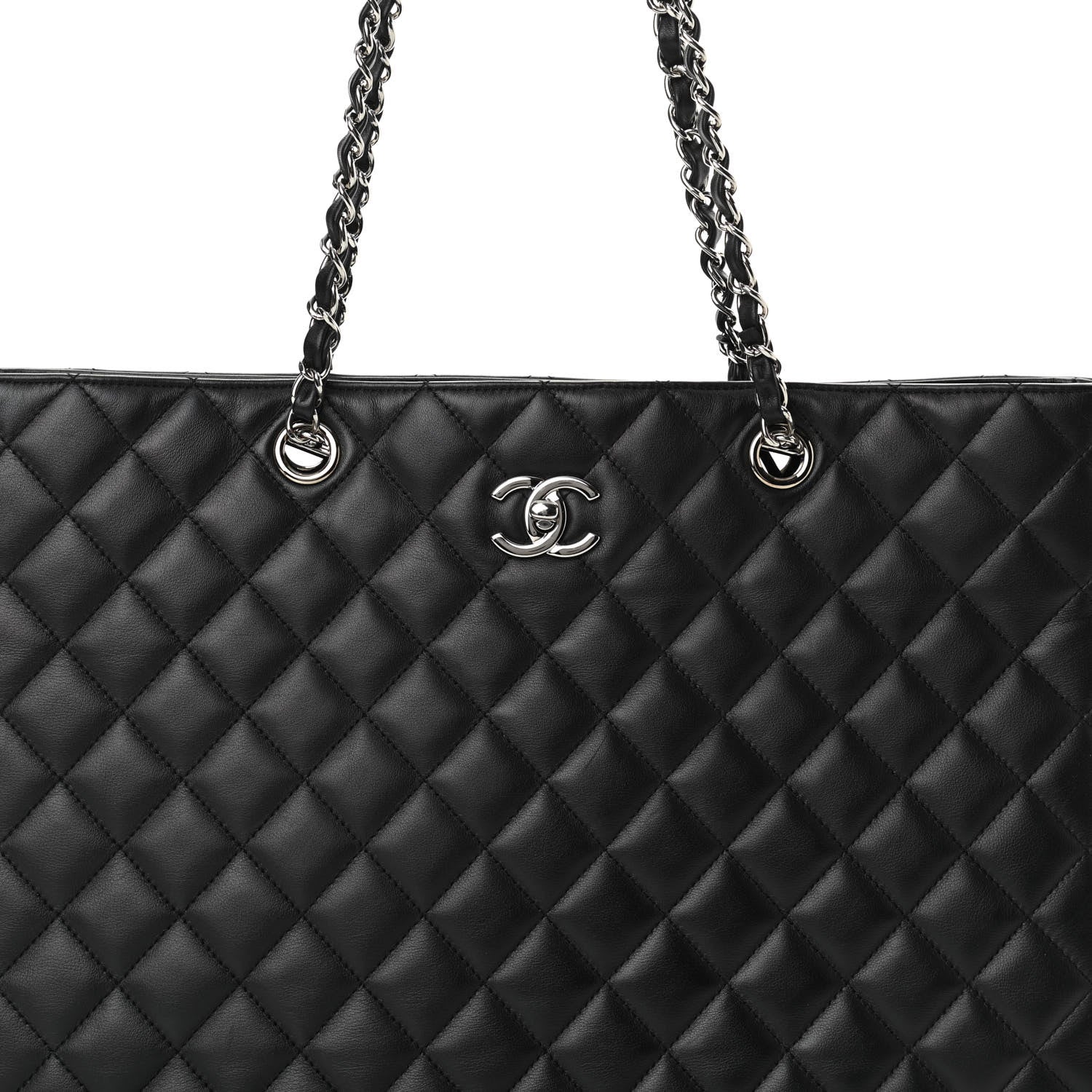 Chanel Calfskin Quilted Large Classic Shopping Tote Black 8 of 10