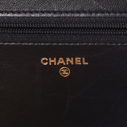 Chanel Lambskin Quilted Boy Wallet On Chain WOC Black 8 of 9