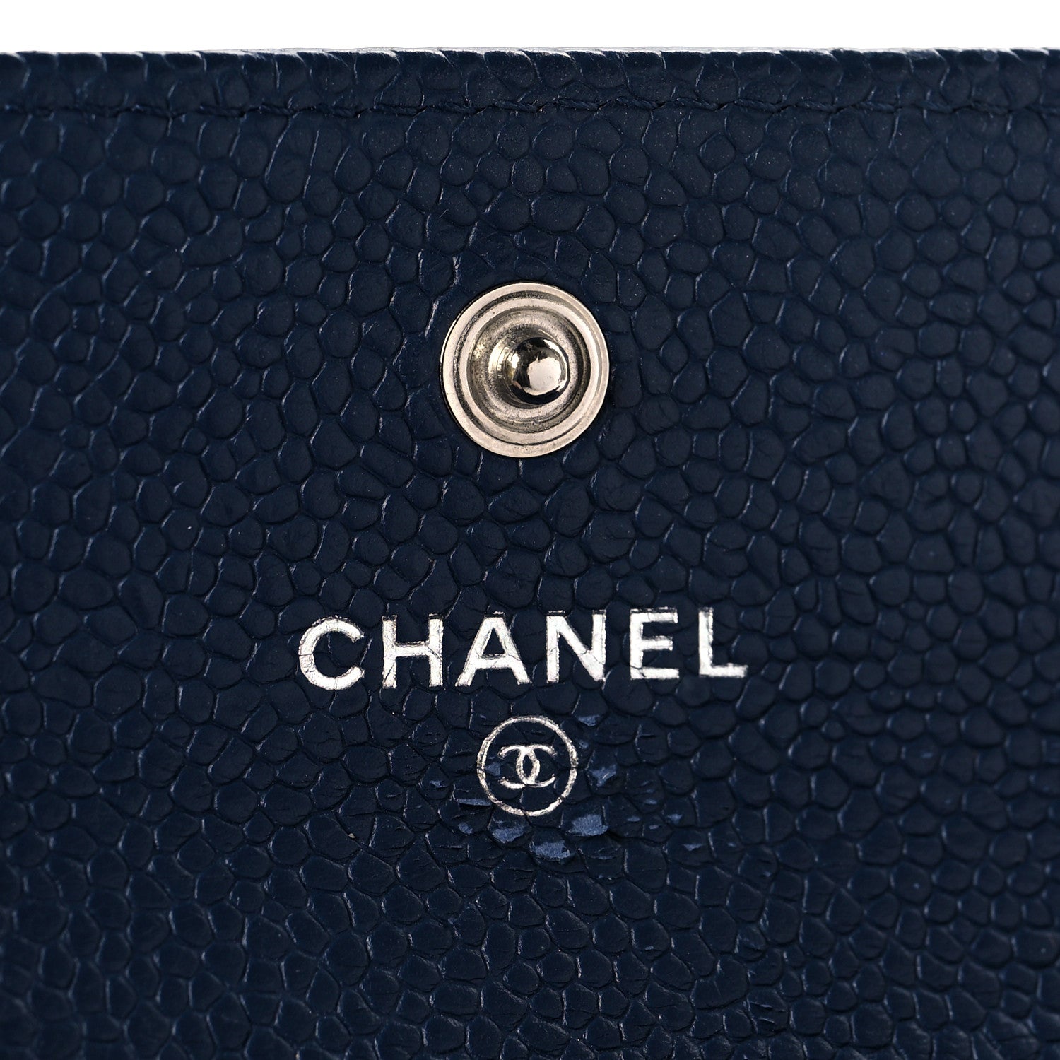 Chanel Caviar Chevron Quilted Boy Card Holder Wallet Navy 6 of 9