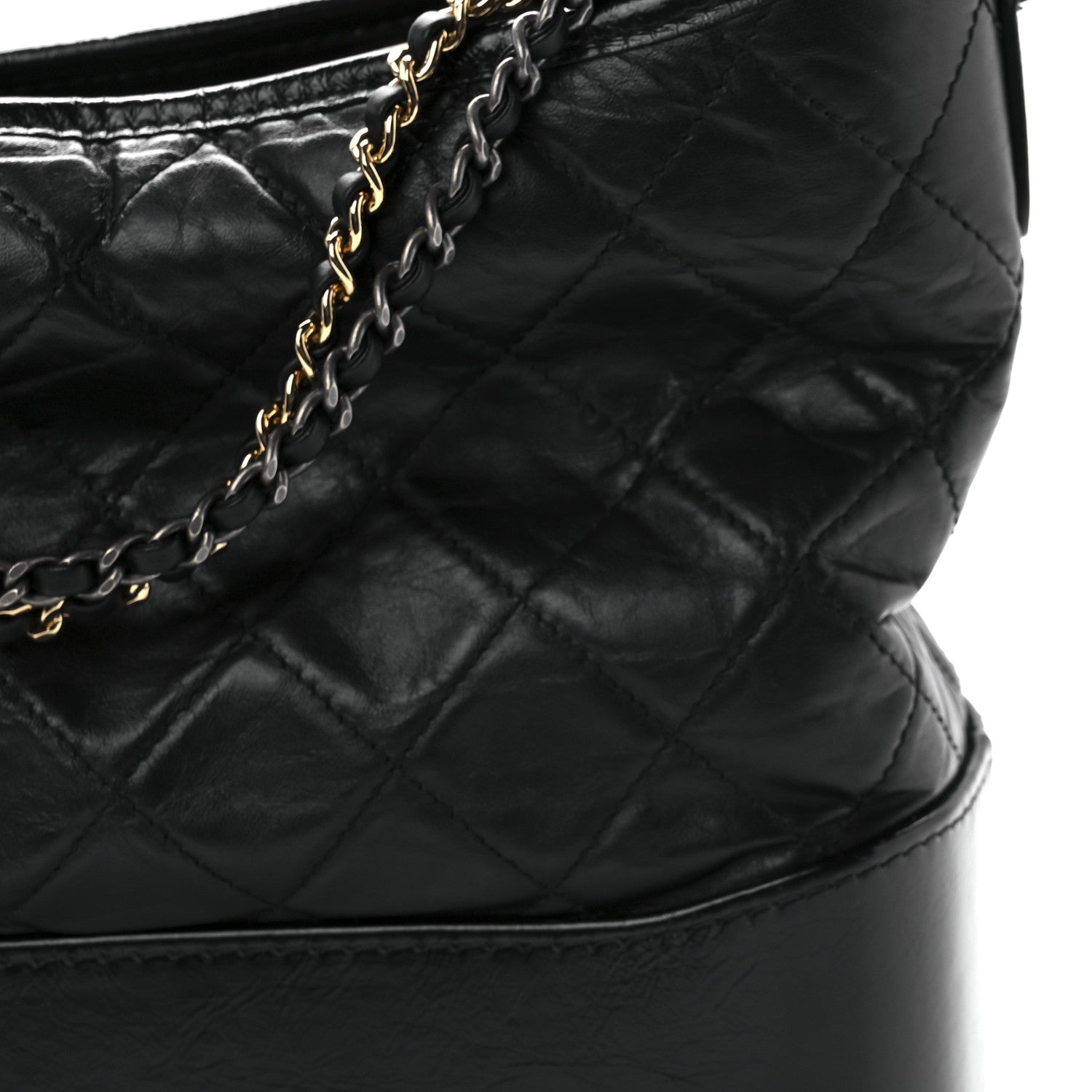 Chanel Aged Calfskin Quilted Medium Gabrielle Hobo Black 10 of 11