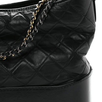 Chanel Aged Calfskin Quilted Medium Gabrielle Hobo Black 10 of 11