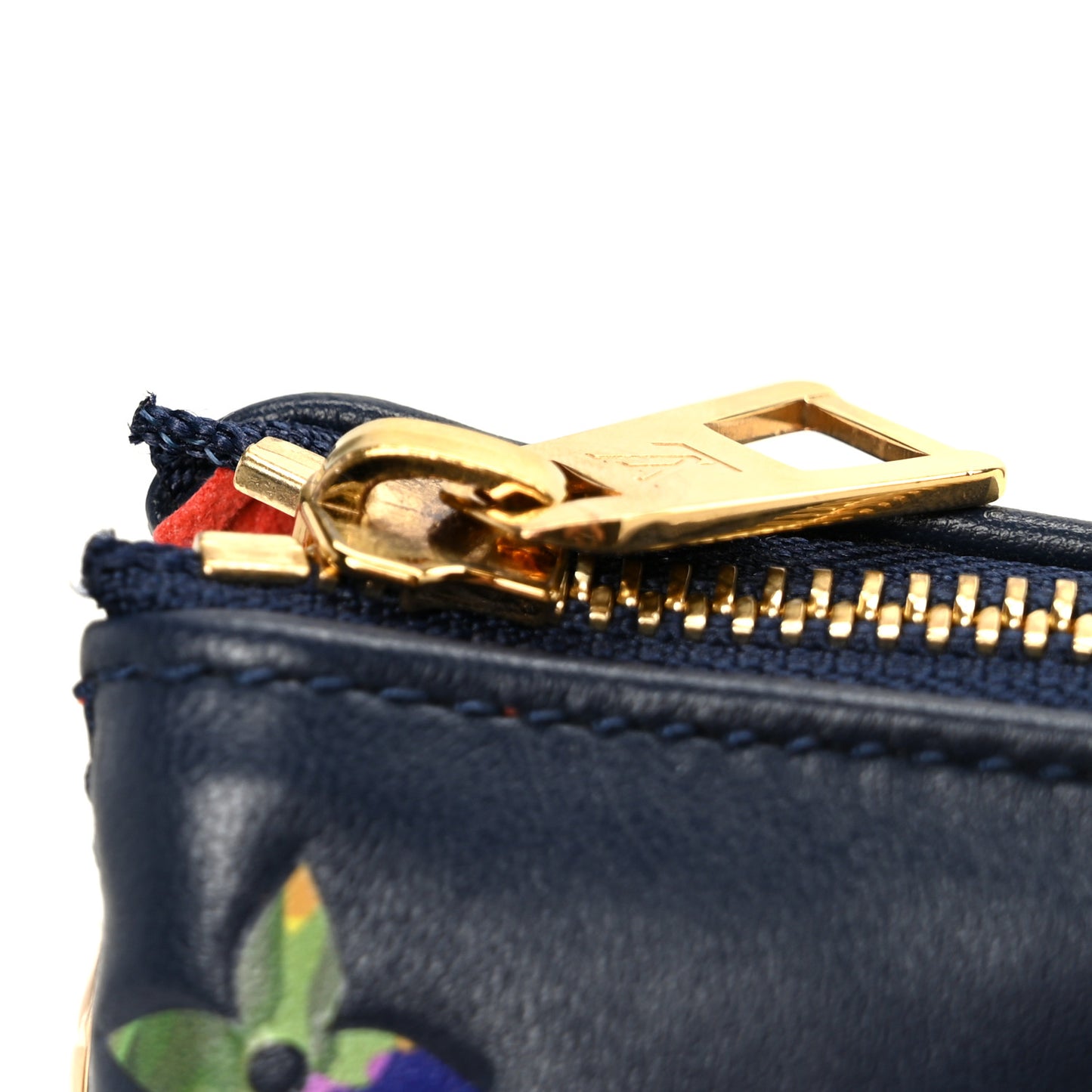 Lambskin Embossed Monogram LV Garden Coussin MM Navy Blue