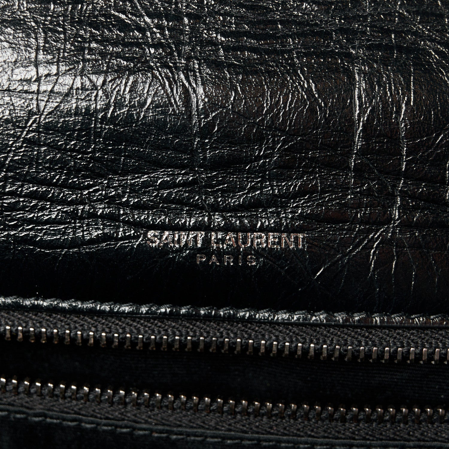 Saint Laurent Crinkled Calfskin Matelasse Monogram Medium Niki Chain Satchel Black 6 of 11