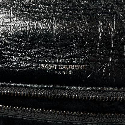 Saint Laurent Crinkled Calfskin Matelasse Monogram Medium Niki Chain Satchel Black 6 of 11