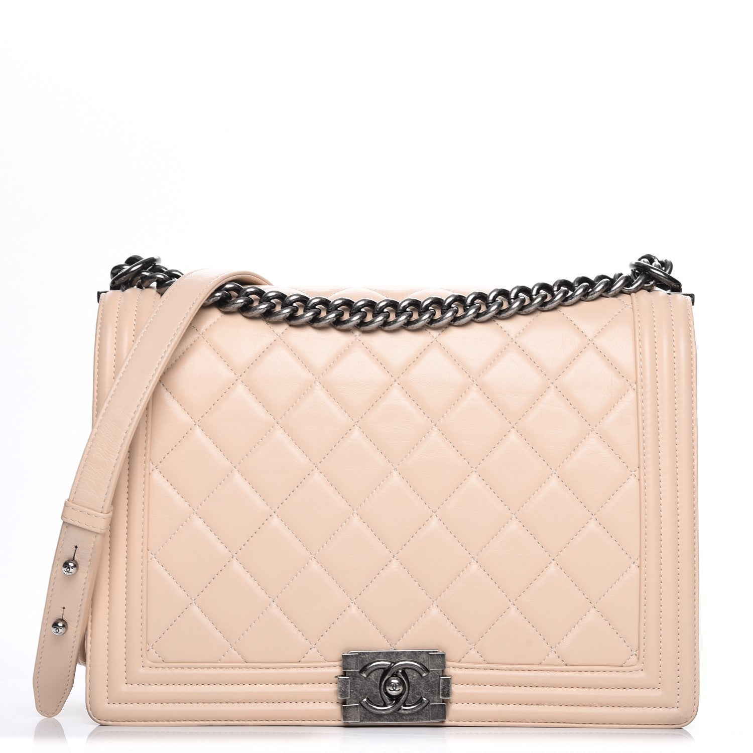 Chanel Lambskin Quilted Large Boy Flap Beige 1 of 13