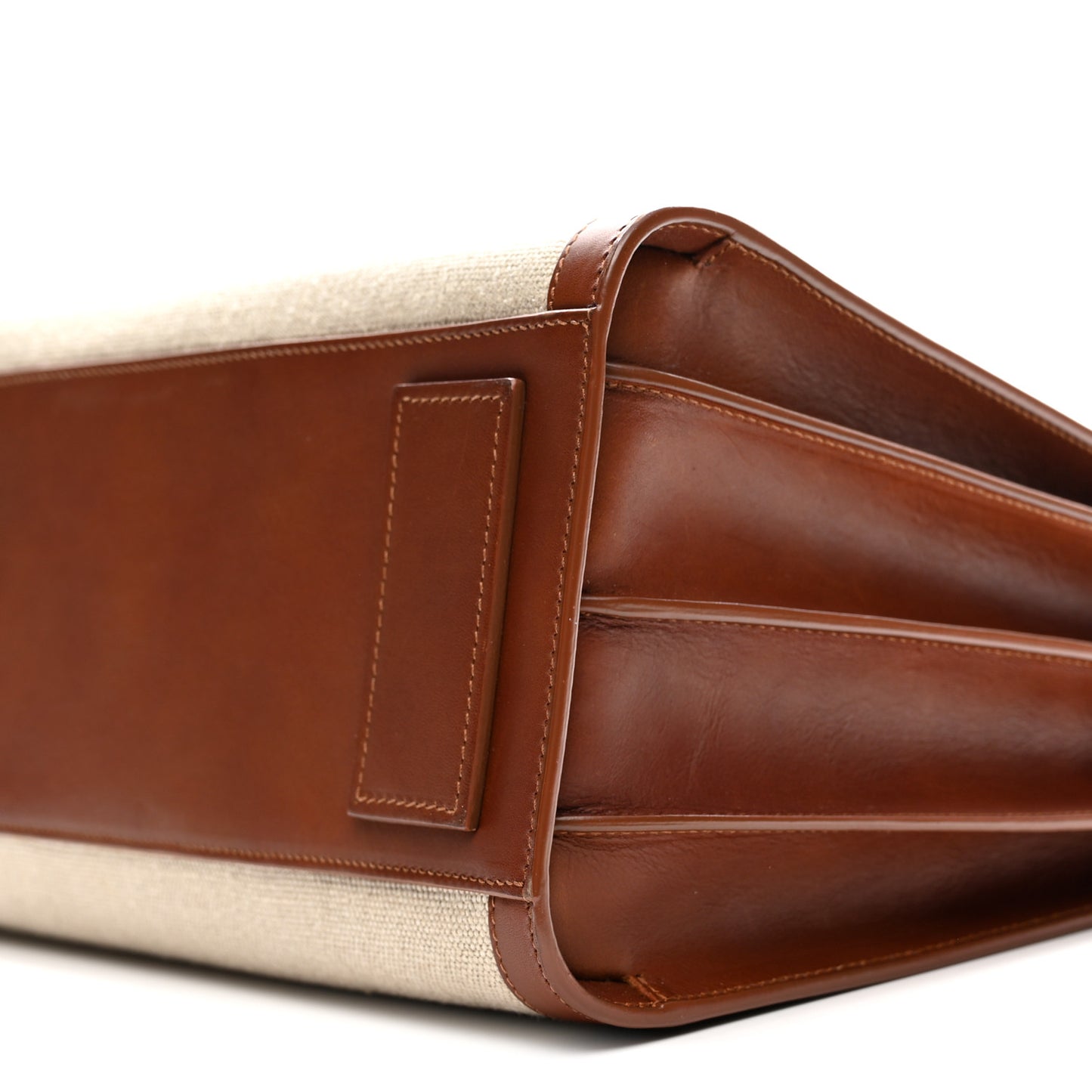 Linen Calfskin Small Souple Sac De Jour Cognac