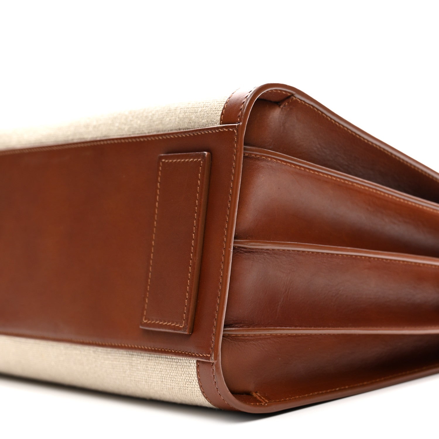 Saint Laurent Linen Calfskin Small Souple Sac De Jour Cognac 10 of 12