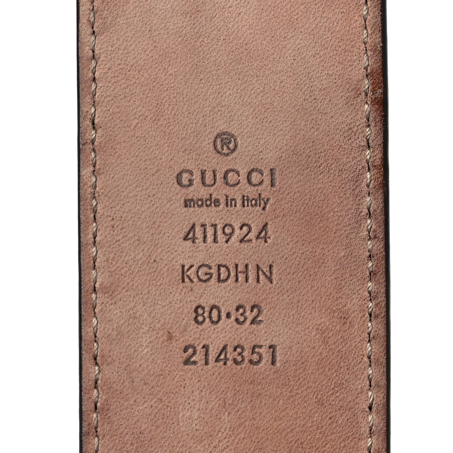 Gucci GG Supreme Monogram Selleria Calfskin Interlocking G 40mm Belt 80 32 Beige Ebony Cocoa 3 of 6