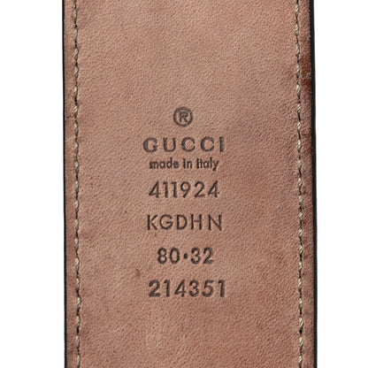 Gucci GG Supreme Monogram Selleria Calfskin Interlocking G 40mm Belt 80 32 Beige Ebony Cocoa 3 of 6