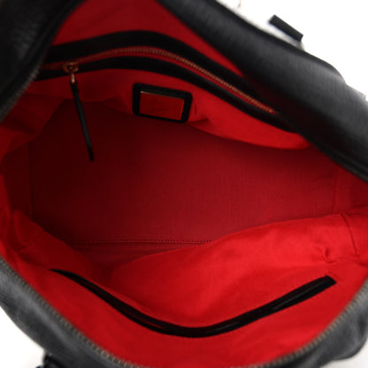 Christian Louboutin Grained Calfskin Studded Panettone Bowling Bag Black 5 of 9
