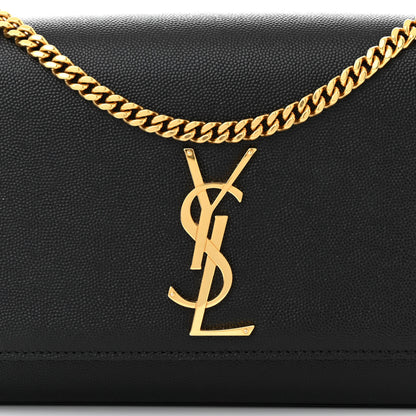 Saint Laurent Grain De Poudre Medium Classic Monogram Kate Satchel Black 8 of 10