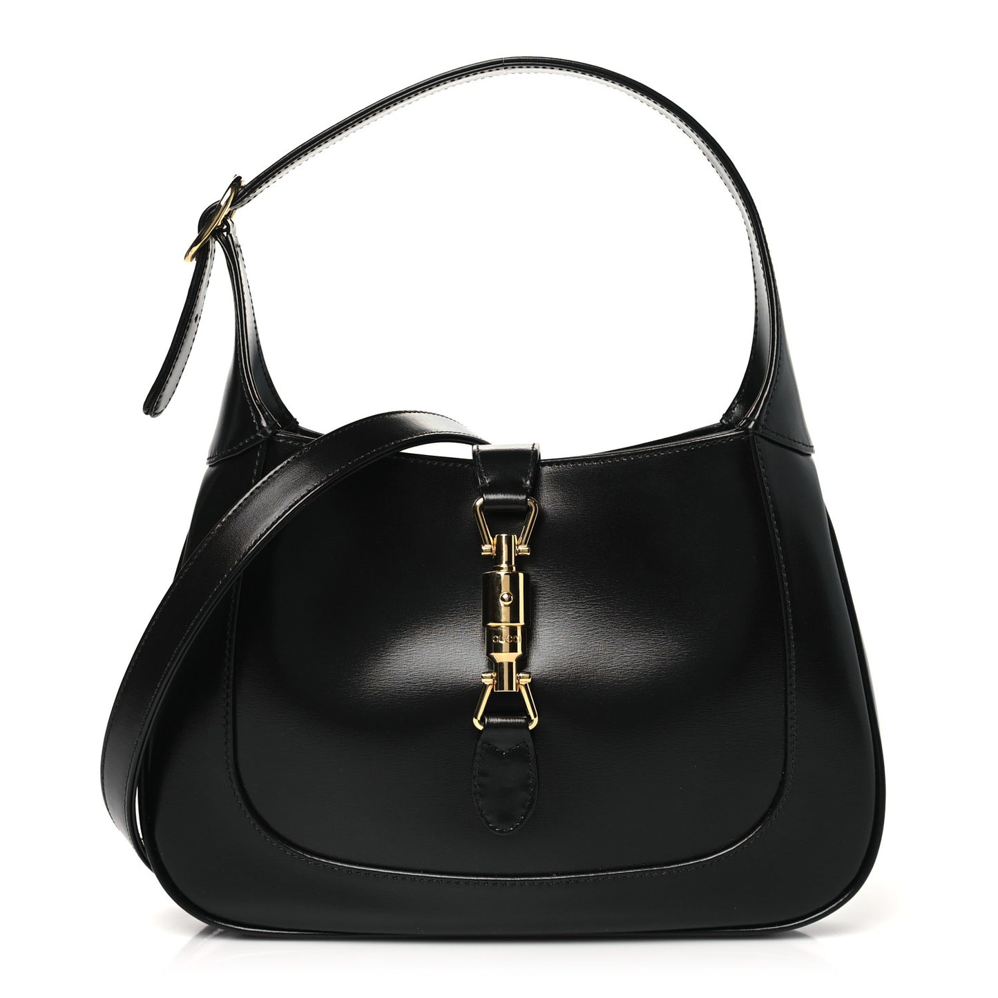 Boarded Dyana Lux Calfskin Small Jackie 1961 Hobo Black