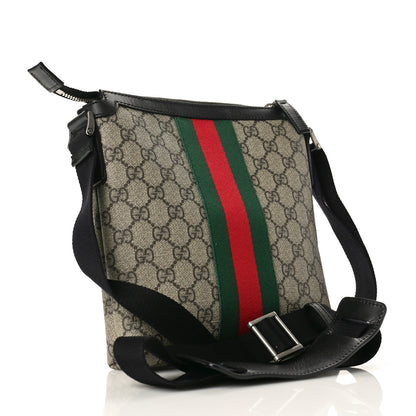 Gucci GG Supreme Monogram Web Messenger Bag Black 3 of 9