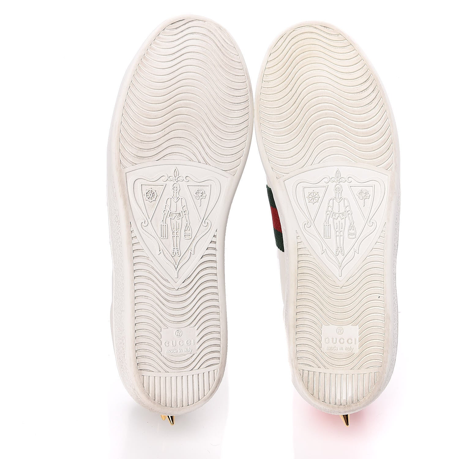 Gucci Calfskin Web Pearl Studded Womens Ace Sneakers 38 White 5 of 9