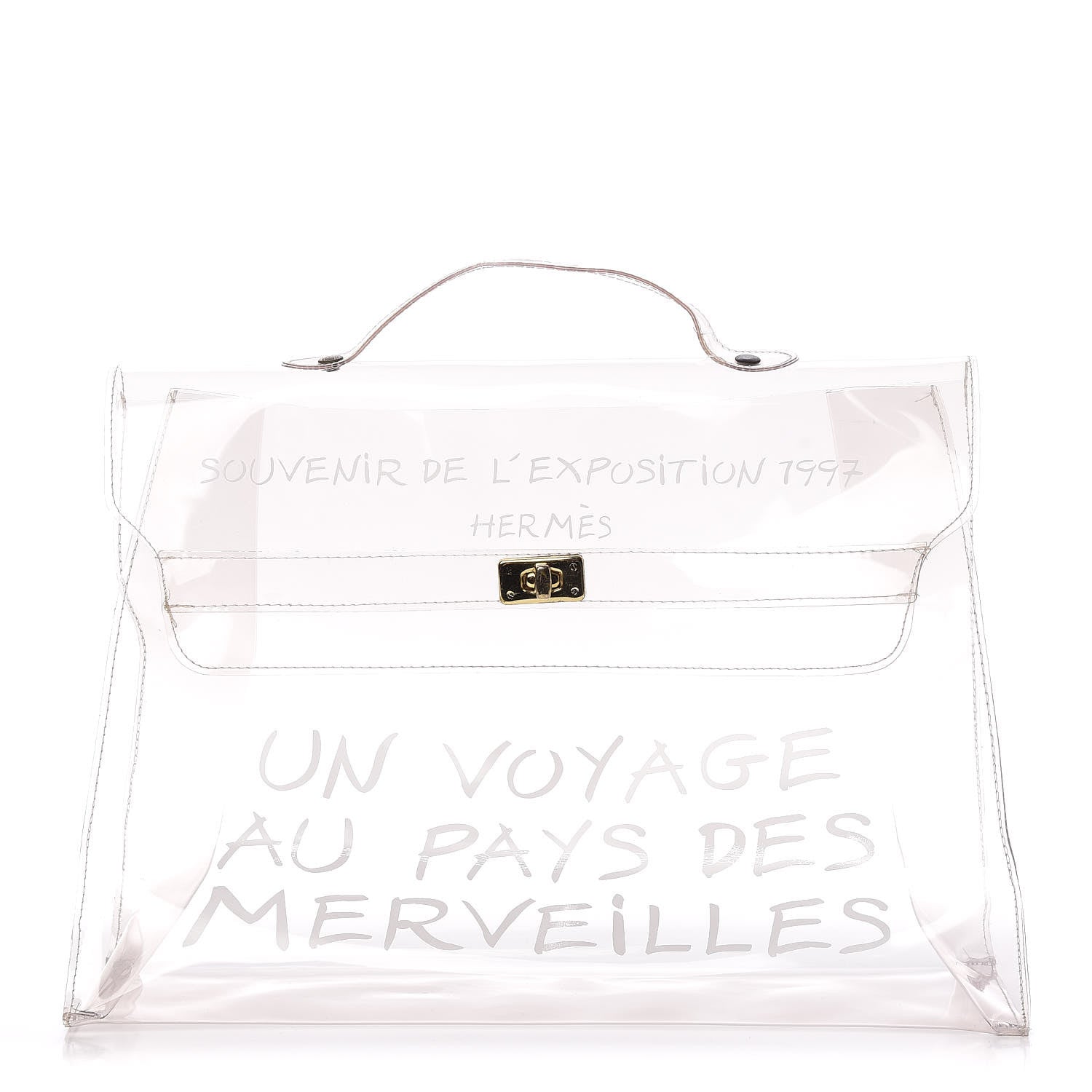 Hermes Vinyl Souvenir De L'Exposition Kelly Transparent 1 of 12
