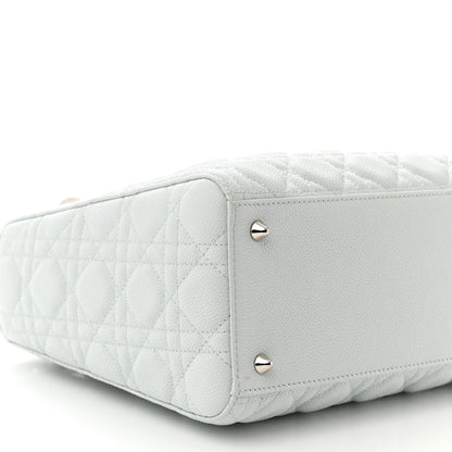 Christian Dior Grained Calfskin Cannage Medium Lady Dior 9 of 11