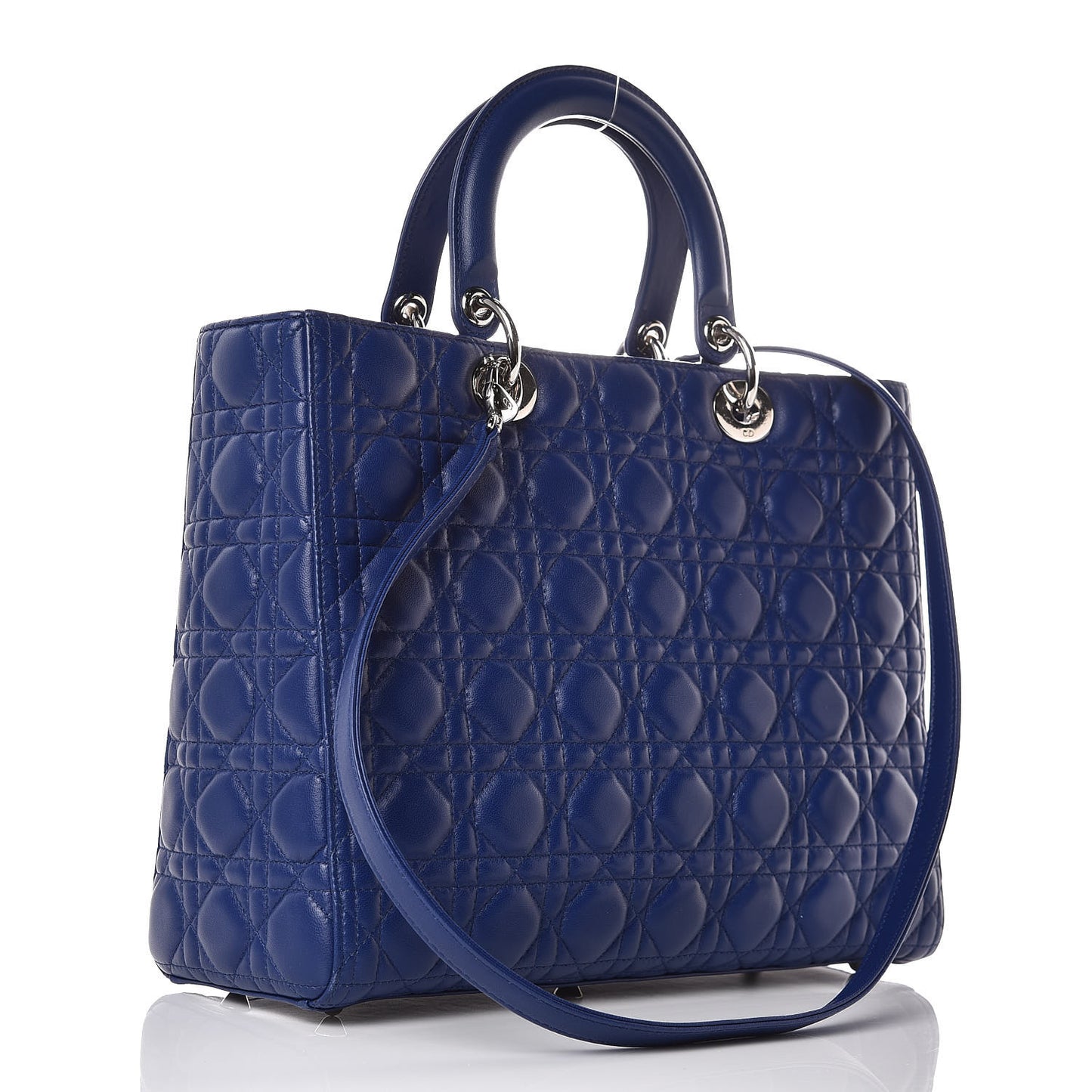 Lambskin Cannage Large Lady Dior Blue