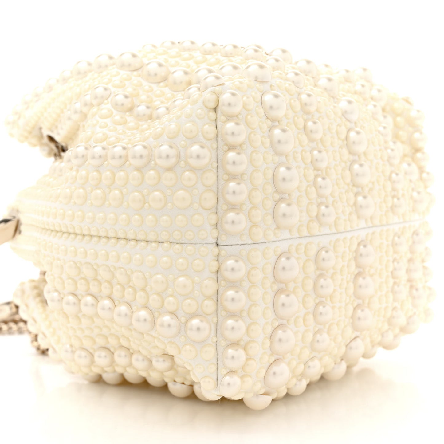 Satin Pearl Embellished Bon Bon Bag Ivory