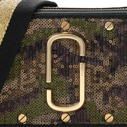 Marc Jacobs Saffiano Sequin Camouflage Stud Snapshot Camera Bag Green Gold 8 of 11
