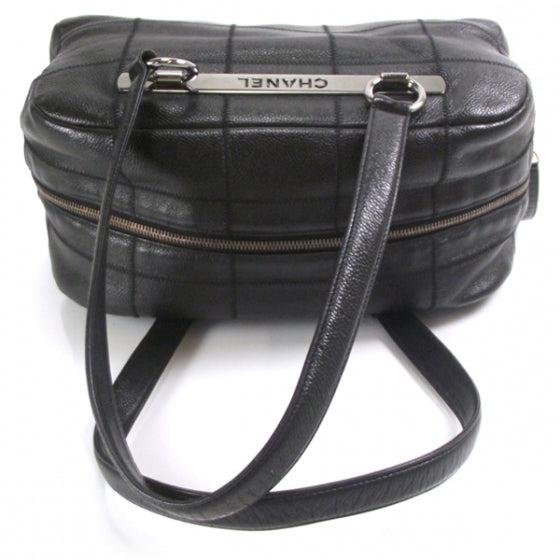Caviar Square Stitched Tote Black