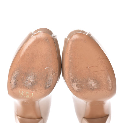 Louis Vuitton Patent Calfskin Oh Really Peep Toe Pumps 39.5 Beige Rose 11 of 12