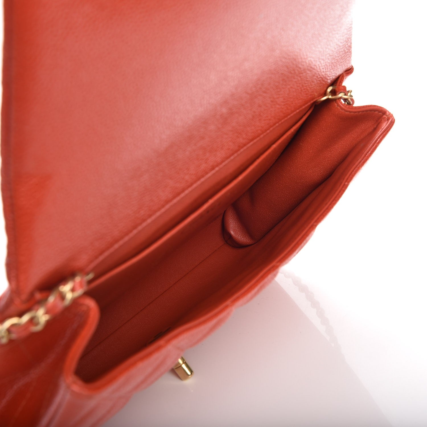 Chanel Caviar Quilted Clutch with Chain Flap Orange 5 of 8