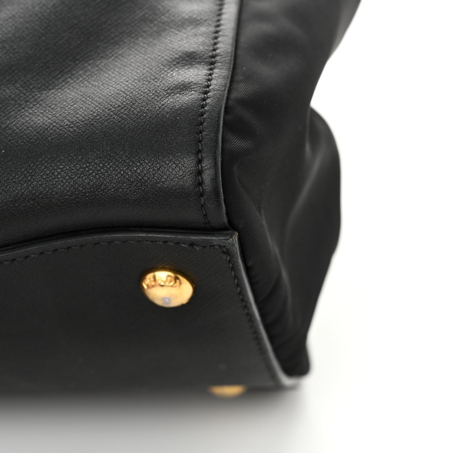 Saffiano Tessuto Nylon Satchel Black