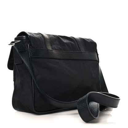 Gucci Nylon Monogram Double Buckle Flap Messenger Bag Black 2 of 9