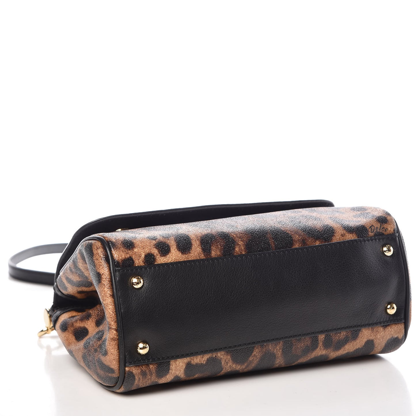 Dauphine Leopard Print Small Miss Sicily Satchel Black