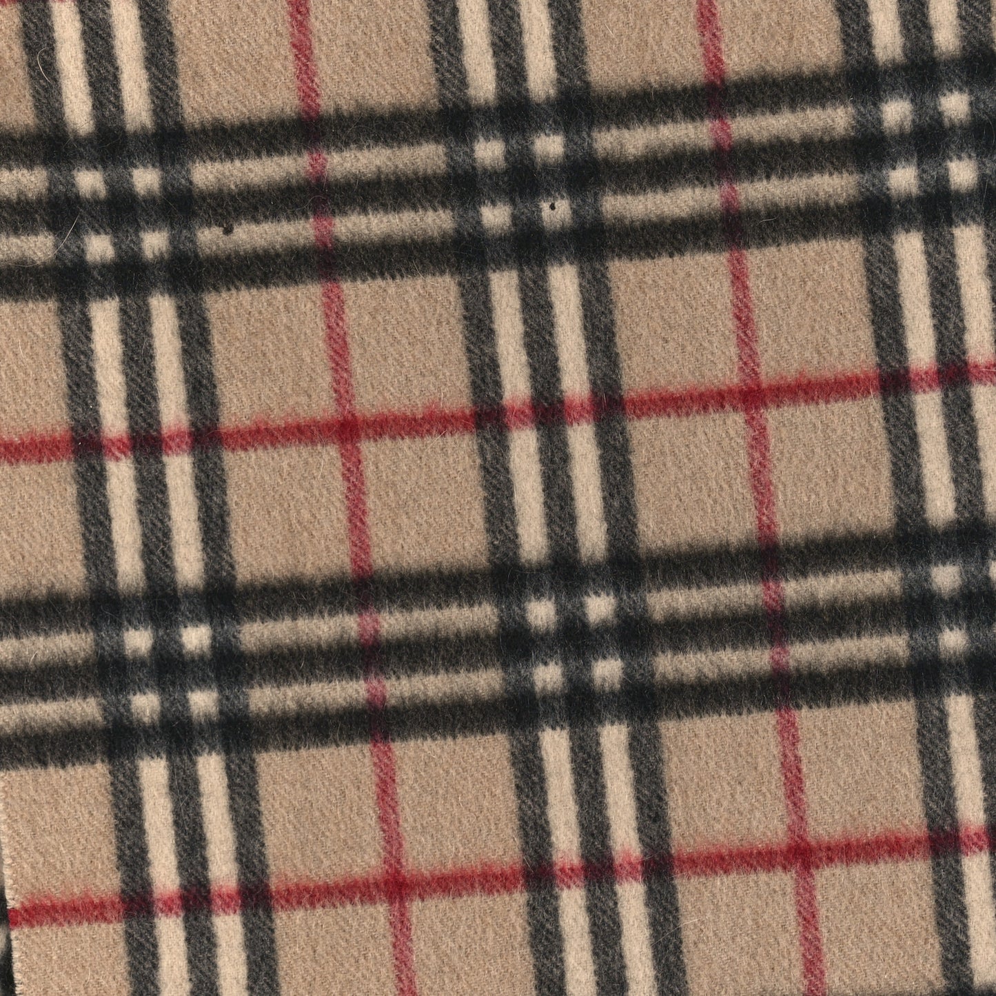 Cashmere House Check Fringe Scarf Camel