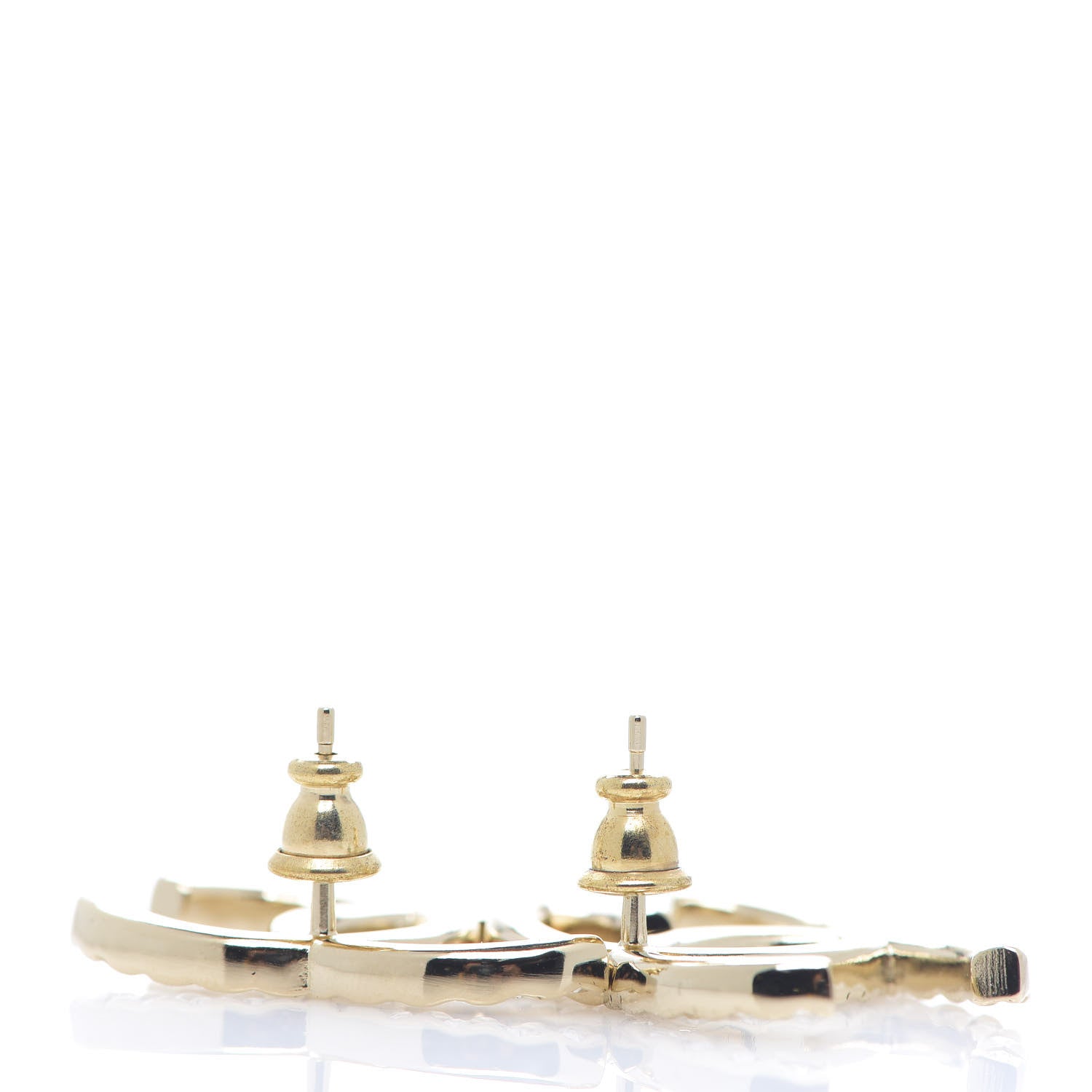 Chanel Baguette Crystal High Society CC Earrings Gold 2 of 3