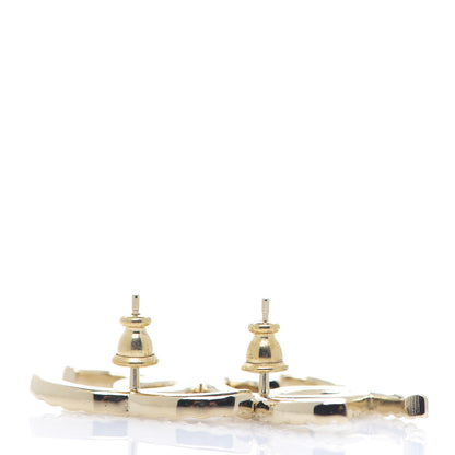 Chanel Baguette Crystal High Society CC Earrings Gold 2 of 3