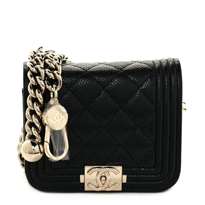 Chanel Caviar Quilted Boy Flap Waist Belt Bag Black 1 of 10