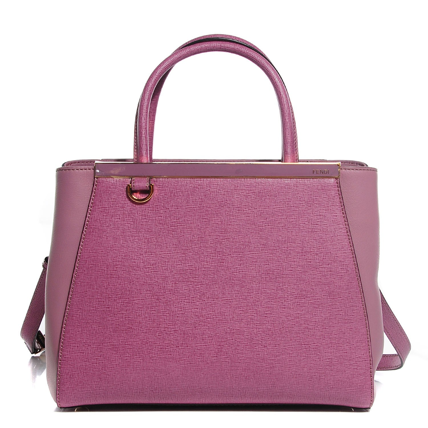 Fendi Vitello Elite Flamingo Petite 2Jours Tote Lilla Glicine 1 of 9