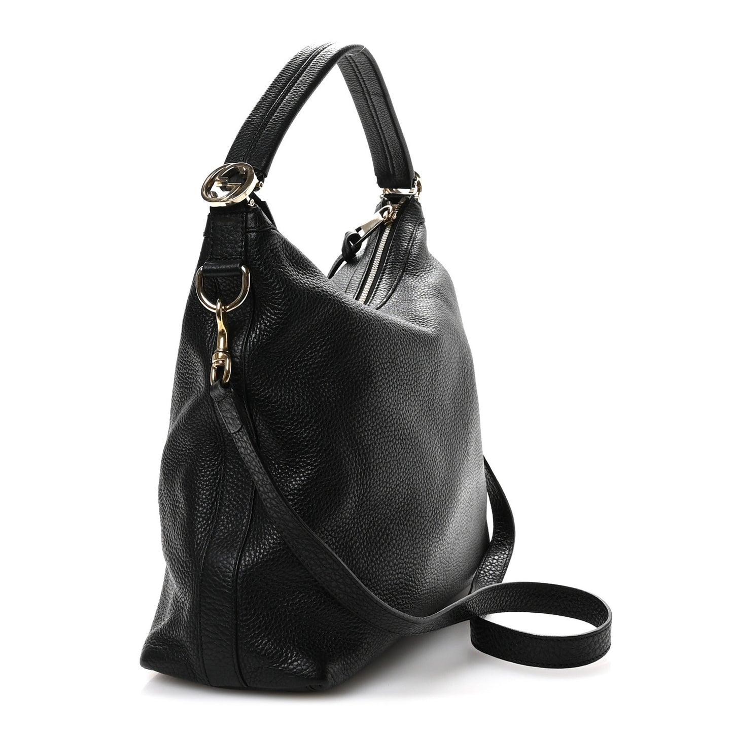 Pebbled Calfskin Small Miss GG Hobo Black