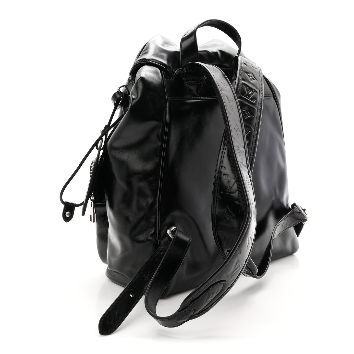 Shiny Calfskin Montsouris Cargo Backpack Black